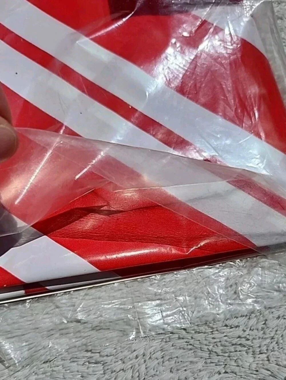 Hallmark Red & White Diagonal Stripe Gift Bag - Holiday Party Supplies